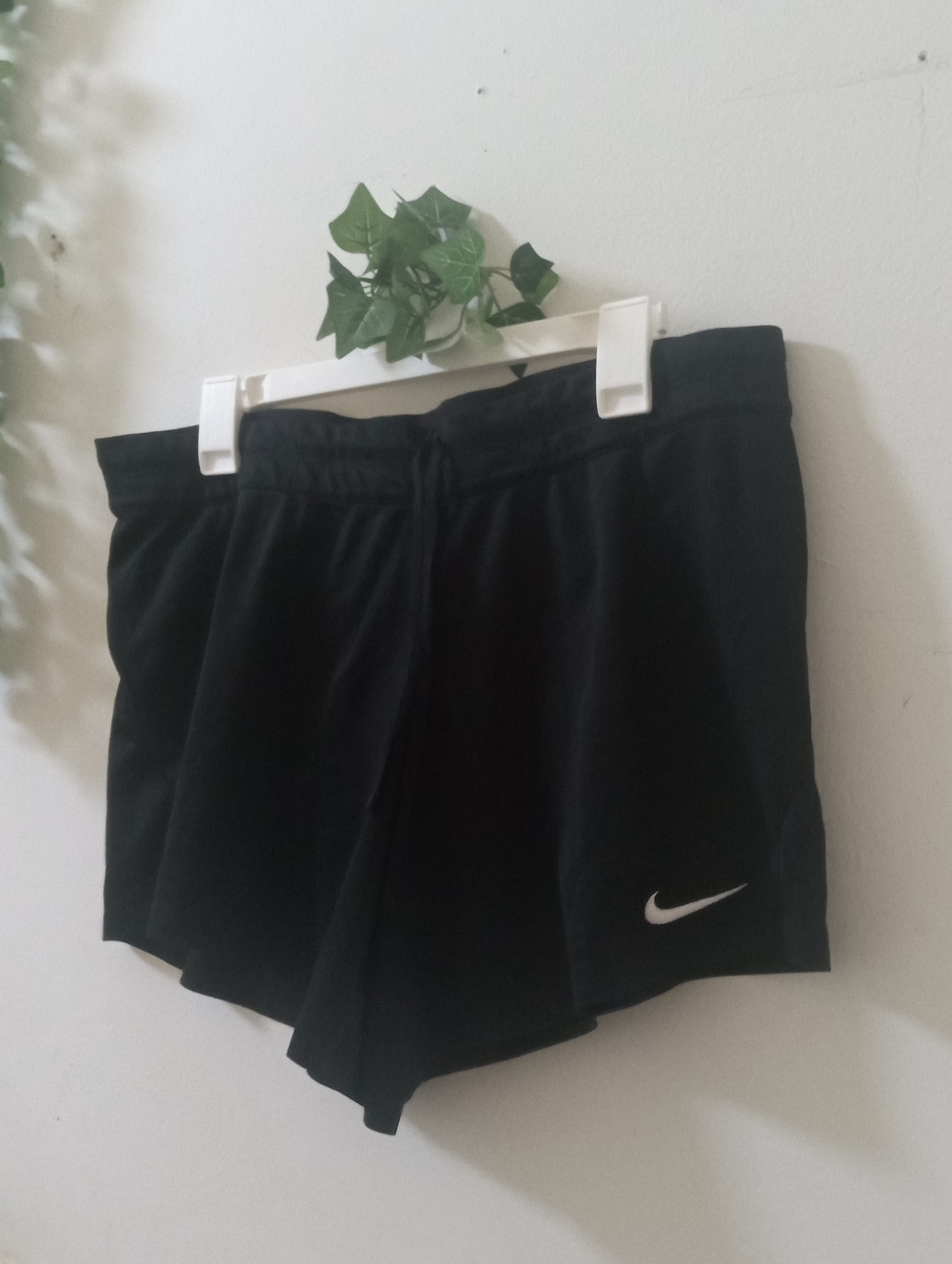 Nike Women's Black Athletic Running Shorts with White Swoosh